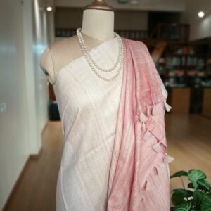 Tussar Gicha Silk Saree with Contrast Pallu | Pure Handloom Bhagalpuri Silk – IZMA