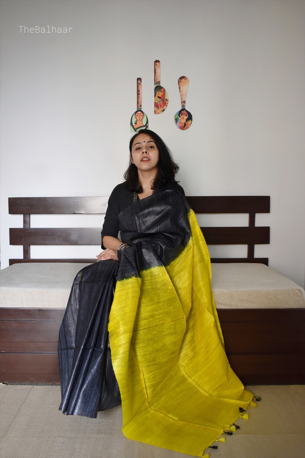Tussar Gicha Silk Saree with Contrast Pallu | Pure Handloom Bhagalpuri Silk – IZMA