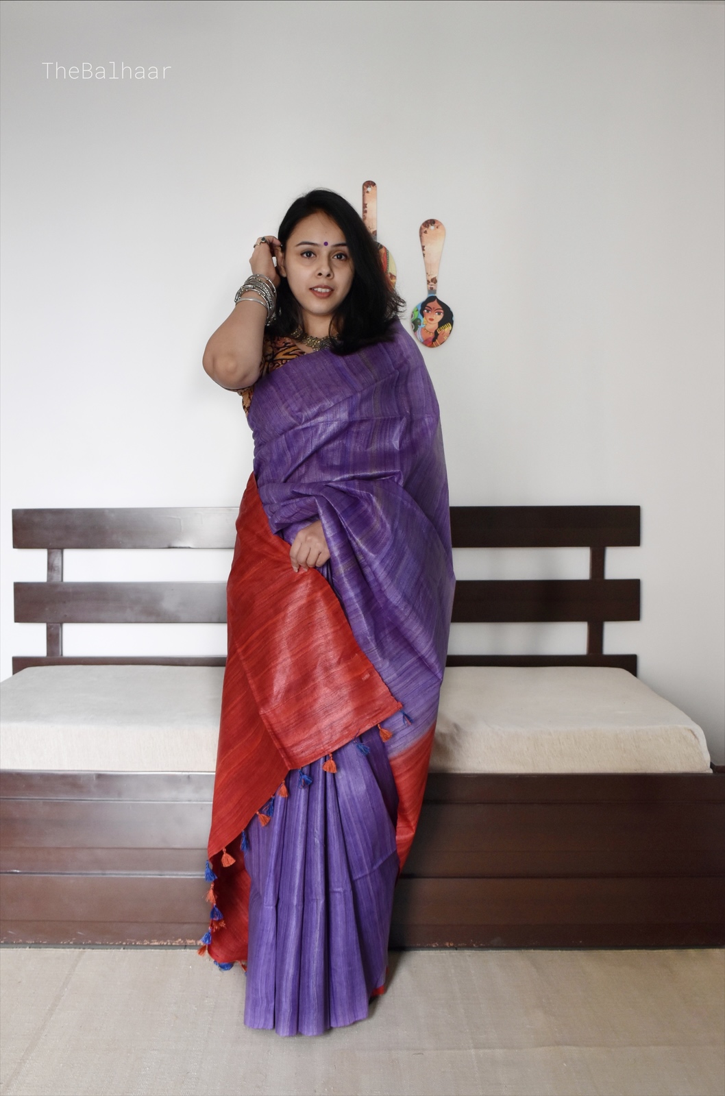 Tussar Gicha Silk Saree with Contrast Pallu | Pure Handloom Bhagalpuri Silk – IZMA