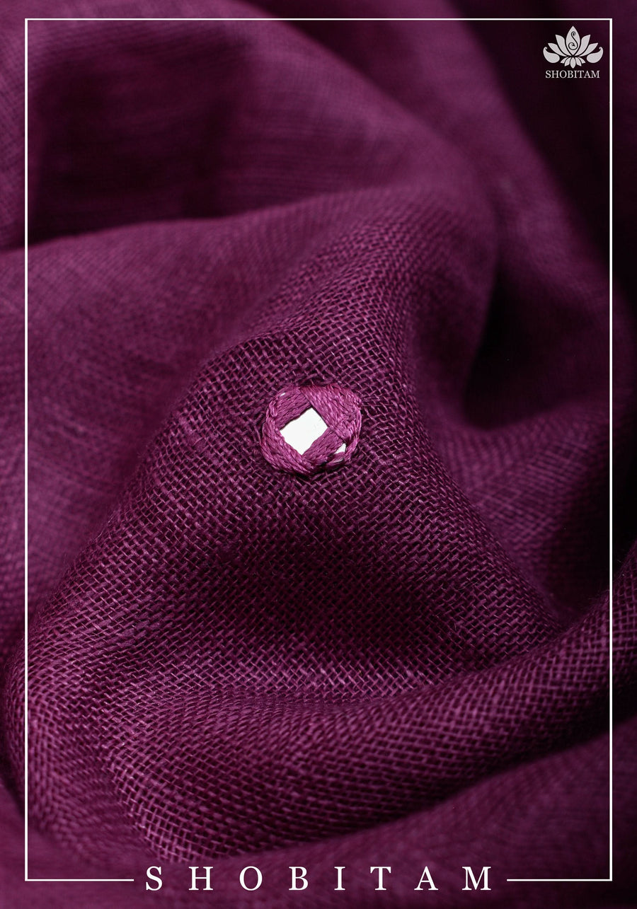 Linen Cutwork Saree with Running Blouse | Premium Handcrafted Cutwork – IZMA - Image 7