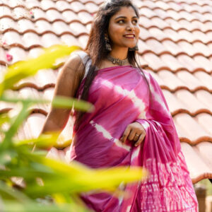 IZMA Holi Special Tie Dye Katan Silk Handloom Saree – Multicolour Festive Collection